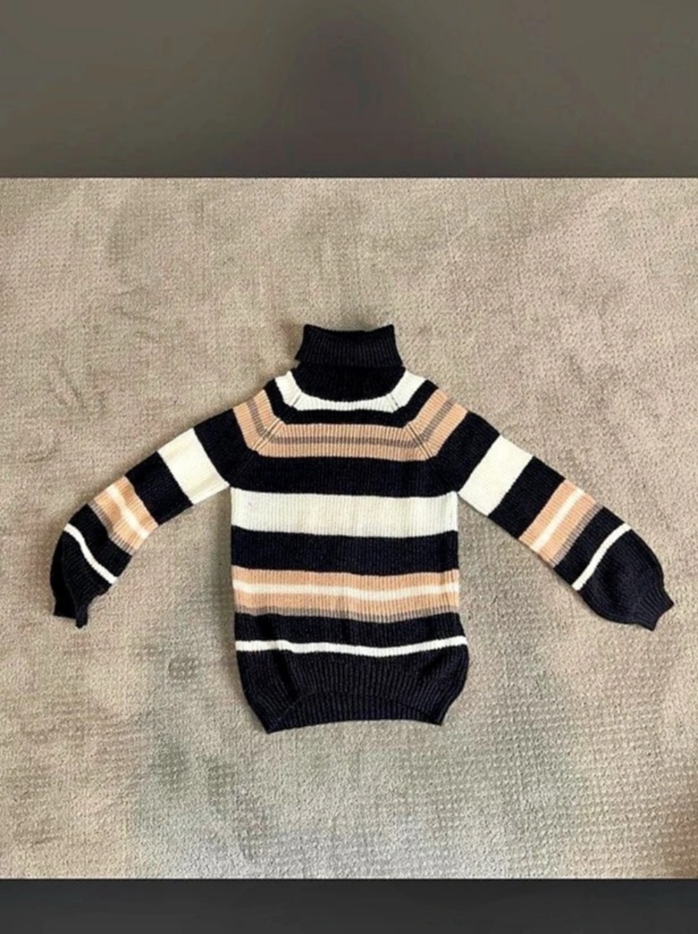 rue21 Striped Turtleneck Sweater Black & White Medium